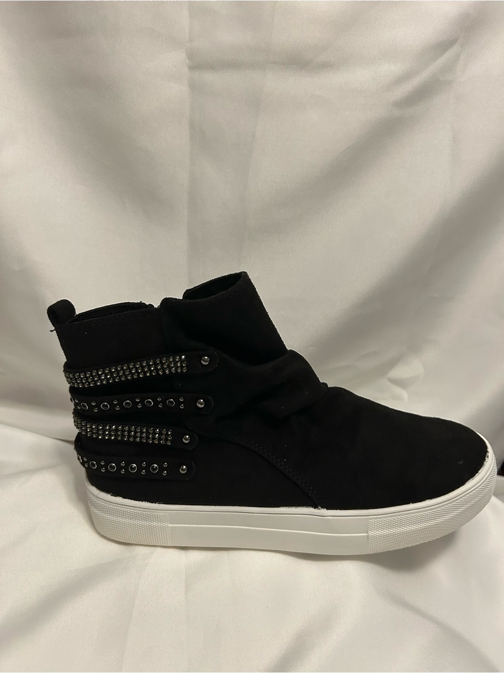 Not Rated Black High-Top Slip-On Sneaker with Studded Straps